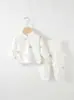 Traje de bebé de mono de liebre primavera otoño e invierno ropa interior de algodón para bebé cintura alta barriga dibujos animados ropa para el hogar