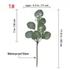 Flores Artificiais Transfronteiriças da Amazon, Folhas de Eucalipto Artificiais, Galhos de Dólar Prateado de Haste Curta, Folhas Decorativas, Plantas Verdes Simuladas, Folhas de Plástico