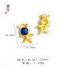 Ouro Aluvial DIY Contas Menina Coelho Astronauta Cauda de Baleia Azul Caranguejo Estrela do Mar Contas Corda de Cabelo Pulseira Acessórios de Joias