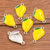 Varios Accesorios de Joyería DIY de Aleación Encanto de Esmalte Dorado Kc Serie de Frutas Plátano Pera Fresa Sandía Conectores