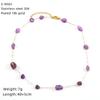 Collar de Acero Inoxidable Transfronterizo con Cuentas de Cristal y Cristal Dulce Turquesa Piedra Natural Personalizado Cadena Clavicular de Alta Gama