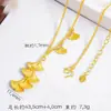 Tienda de Oro Mismo Estilo Collar de Riqueza Instantánea Chapado en Oro para Mujer, Versátil y Elegante, Trébol de Cuatro Hojas, Mariposa, Calabaza, Brújula Collar Venta al por Mayor