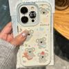 Funda Transparente con Agujeros Finos para Teléfono Móvil Apple 14 15promax 13Pro 11 12, Árbol Lindo Sosteniendo Koala, Nicho