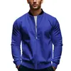 2025 Nueva Chaqueta de Otoño Transfronteriza para Hombre con Cuello Alto Color Sólido Deportiva Casual Cremallera Manga Larga Superior Abrigo para Hombre