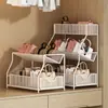 Estante de almacenamiento de bolsos ahorra espacio, estantes en niveles en el armario, organizador de compartimentos para bolsos de mano, caja para ropa interior y panties de armario