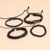 Joias de moda europeias e americanas pulseira de couro trançado retrô simples kit DIY pulseira para festival de música de guitarra