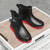 Botas de chuva estilo novo, sapatos de borracha, antiderrapantes, resistentes ao desgaste, espessados, sapatos de água de cano curto, de cano baixo, sapatos de trabalho para chef de cozinha, sapatos impermeáveis, botas de chuva masculinas