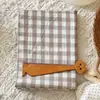 Algodón Puro Hilo Lavado Teñido en Hilo Tela Cuadros Coreanos Marrón Claro Súper Hermoso Cuadros Chaoyang Bolsos para Mujer Accesorios para el Cabello Cintas para el Cabello DIY