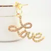 Chaveiro de Carro com Letras Strass Amor Joia Fofa Acessórios para Bolsa Feminina Chaveiro de Casal Pingente de Metal 941