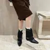 Primer encuentro con las botinetas cuadradas de hebilla estilo retro coreano para mujer, nueva colección otoño e invierno, adelgazantes y elásticas, botines cortos