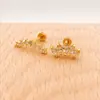 Brinco de zircônia, 1.2*6mm brinco de osso mole da moda joia para piercing de orelha com zircônia de coroa