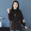 Nuevas Chaquetas de Otoño e Invierno 2026 Nueva Moda Talla Grande Holgadas Casuales con Capucha para Mamás en Primavera y Otoño