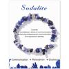 Pulsera de piedra de cuentas de grava vintage de negocios multicolor con cuerda elástica de cartón pulsera venta caliente transfronteriza europea y americana