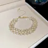 Pulseira Elegante e Luxuosa com Zircônia e Contas de Cristal, Brilhante com um Toque de Alto Padrão, Temperamento Luxuoso, Atmosfera Exquisita e um Senso de Elegância