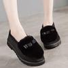 Mocassins Femininos, Novo Estilo de Inverno, Forrados com Lã, Uso Externo, Sapatos Peludos, Sapatos de Mãe de Sola Macia, Sapatos de Algodão Quentes de Pelúcia, Atacado