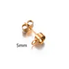 Base de brinco DIY em aço inoxidável cravejada com diamantes 3-8mm pedra redonda diamante com pino de orelha de elevação acessórios base anel de solda