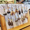 Nuevos Pendientes Retro Europeos y Americanos Mori de Gama Alta Creativos Largos de Madera con Borla de Fruta Seca Natural Estilo Étnico
