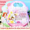 Kit de Esmalte Infantil Congelado com Adesivos para Meninas do Jardim de Infância Pedras Fofas Adesivos de Unha Seis em Um