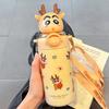 Copo de Água Co-Branded Shin-Chan Desenho Animado Fofo Portátil Copo Térmico com Canudo Infantil Chaleira de Água para Estudantes Copo para Meninos e Meninas