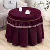 Nuevo Mantel Redondo con Forro de Felpa Engrosado Cubierta para Mesa de Centro Calentador Eléctrico Juego de Cubiertas para Mesa Redonda de Fuego Moda Simple