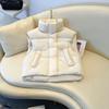 2024 Nuevo Otoño e Invierno Chaleco Corto Combinable Chaleco de Algodón Acolchado Transfronterizo para Mujer Chaqueta Chaleco Grueso con Cuello