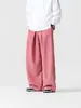 Pantalones de pana de pierna ancha retro japoneses nuevos para otoño 2024 para hombre, holgados, con caída, talla grande, rectos, casuales, largos