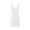 Vestido Bodycon Elegante de Mujer Ajustado con Cintura Plisada que Ceñe la Figura, Vestido de Tirantes Cuadrados Estilo Hepburn Francés