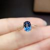 Nuevo Anillo Tesoro Color Turmalina Imitación Polvo Natural Reina Estelar Venta en Vivo Topacio Azul Londres Anillo Abierto