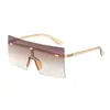[Personalizado] Gafas de Sol Cuadradas Grandes para Mujer, Modernas Gafas de Sol de Marco Cuadrado Grande sin Montura Estilo Europeo y Americano de Una Pieza para Mujer 6932