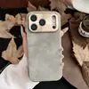 Adequado para Capa de Celular Iphone17Promax Metal Galvanizado Furo Fino Lente Couro PU Apple 16 Capa Protetora 15
