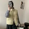 Colete de Penas Patchwork Xadrez Estilo Americano para Mulheres, Roupa Externa, Moda Outono e Inverno 2026, Jaqueta Colete Quente Solta, Tendência