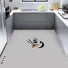 Alfombrillas para el suelo de la cocina son antideslizantes, a prueba de aceite y resistentes a la suciedad, el lodo de diatomeas absorbe el agua, alfombras de suelo lavables y limpiables con paño, alfombrillas domésticas simples para todo el suelo