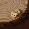 Botones de Oso de Madera de Dibujos Animados de Cabeza Grande al por Mayor Accesorios para Joyería Hecha a Mano DIY Color Madera Natural Botones de Madera Creativos para Cabello Sombrero