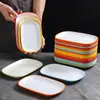 50 platos rectangulares de melamina para cheung fun comerciales, platos para brochetas de barbacoa, platos para guarniciones de hot pot, platos para platos fríos, platos de plástico