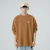 Marca Trendy Marca Primavera y Otoño Casual Top Niños Suéter Color Sólido Cuello Redondo Jersey Otoño Holgado Manga Larga Camisa Base