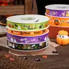 Fita decorativa de Halloween transfronteiriça fita de presente laço de fita decoração de cena embalagem de presente fita canelada DIY