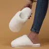 Pantufas Fofas de Outono e Inverno para Mulheres, Pelúcia, Macias, Grossas, para Interior, Uso Externo, Quentes, Bico Fechado, Domésticas, Pantufas de Algodão para Casa