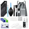 El kit de limpieza para lentes de cámara incluye solución de limpieza, cepillo para lentes y herramientas de limpieza para sensores.