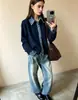 Suéter de punto casual para mujer, estilo japonés y coreano, otoño/invierno 2026, nuevo cárdigan con cuello de mezclilla y diseño de dos piezas falsas