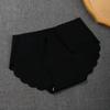 Fábrica atacado gelo de seda sem costura underwear mulheres de algodão virilha meninas cuecas cintura média cor sólida cuecas cueca mulheres