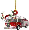 Novo produto Árvore de Natal Pendurado Caminhão Decoração Pingente Plano Decoração de Natal Escavadeira Enfeites Pendurados Decoração Vintage de Fazenda