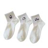 Calcetines de Malla para Mujer Primavera y Verano Calcetines a Media Pantorrilla Ins Calcetines Deportivos Finos de Algodón Puro Estilo Japonés de Dibujos Animados Trendy Kt Gatito