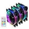 Ventilador de fuente de alimentación de computadora para ventilador de cubo de Rubik ventilador de chasis de luz polarizada ventilador de fuente de alimentación de 12V ventilador de chasis LED de 12 cm
