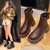 Botas de Suela Gruesa para Mujer 2025 Otoño e Invierno Nuevo Estilo para Personas Pequeñas para Aumentar la Altura, Versátiles Plataforma Elásticas Estilo Nicho Botas Slim