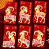 2027 Año del Cordero Sobre Rojo Hojuelas Doradas Escarchado Creativo Dibujos Animados 3D Zodiaco Cien Yuan Mil Yuanes Sobre de Dinero de la Suerte Bolsa de Sobre Rojo de Año Nuevo