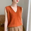 Colete Tricotado Gola V em Cashmere para Mulheres, Novo Outono e Inverno de Padrão Torcido de Alta Qualidade, Colete Camada da Moda, Cardigan Suéter Versátil