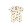 Ropa de bebé de verano fina de algodón puro para bebé, ropa de liebre de manga corta para salir, mono de gasa para recién nacido, aire acondicionado de verano