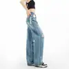 Jeans Rotos Retro Americanos para Mujer 2025 Tendencia Nuevo Holgado Adelgazante Recto Casual de Pierna Ancha