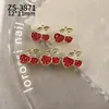 Joyería para Uñas con Diseño de Cerezas Nuevas Transfronteriza Llena de Diamantes Súper Brillante Frutas Coloridas Cerezas Paquete de Materiales para Uñas Portátiles DIY