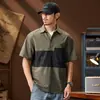 Camisa de Verano Nuevo Estilo Retro de Seda de Hielo con Textura de Burbujas y Estampado, Cuello de Solapa, Holgada Casual Versátil de Manga Corta para Hombre